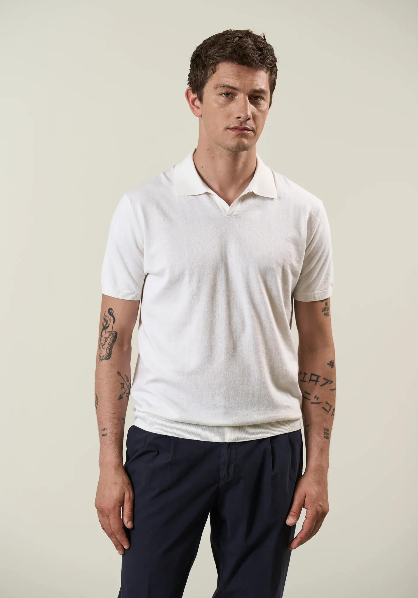 Polo bianca derby cotone tricotina