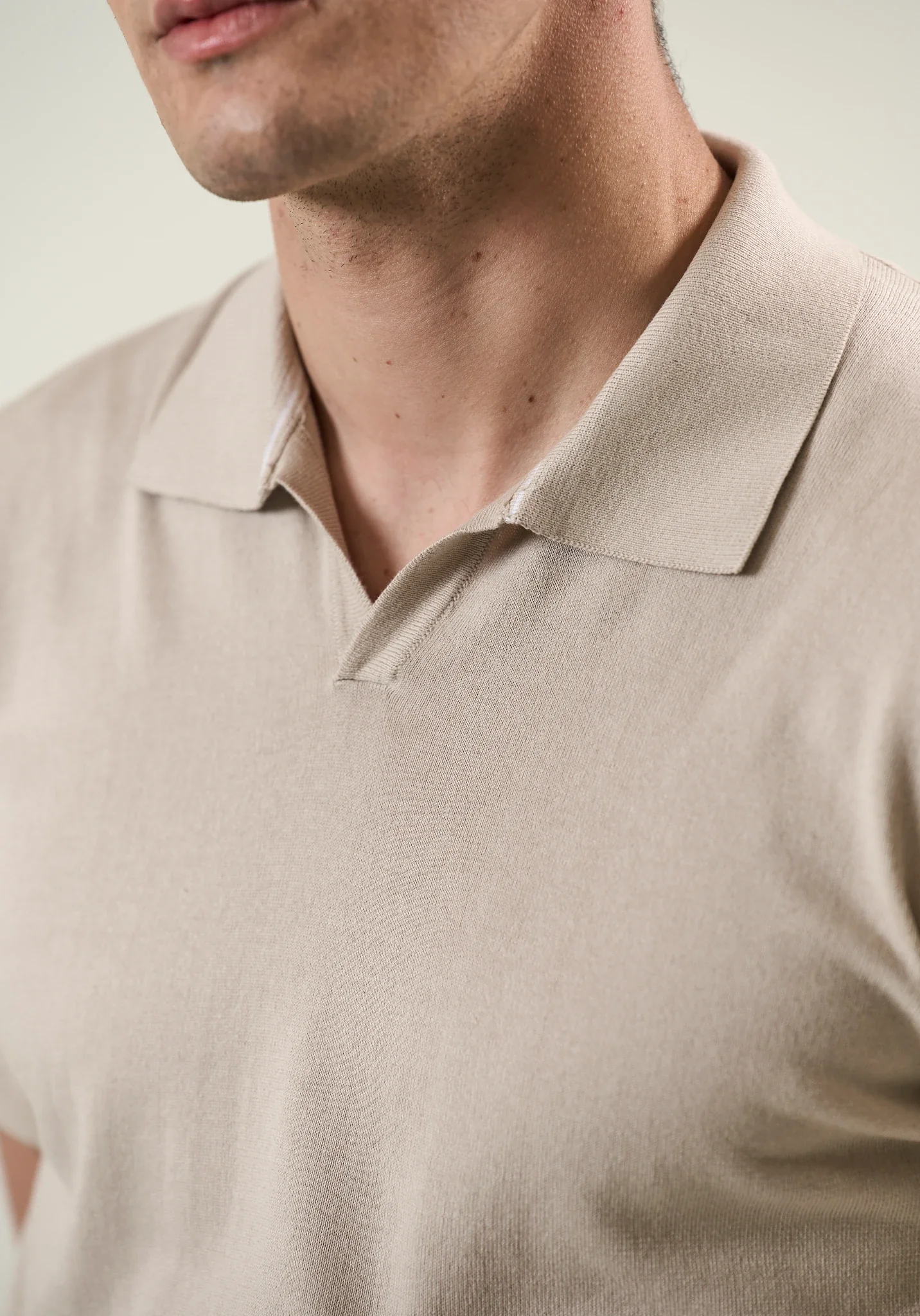Polo beige derby cotone tricotina