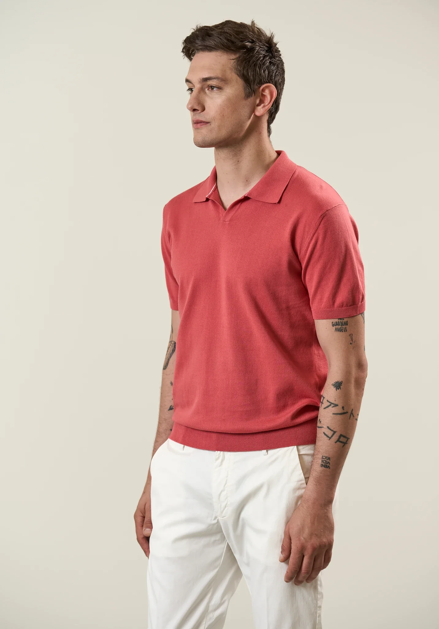 Polo corallo derby cotone tricotina