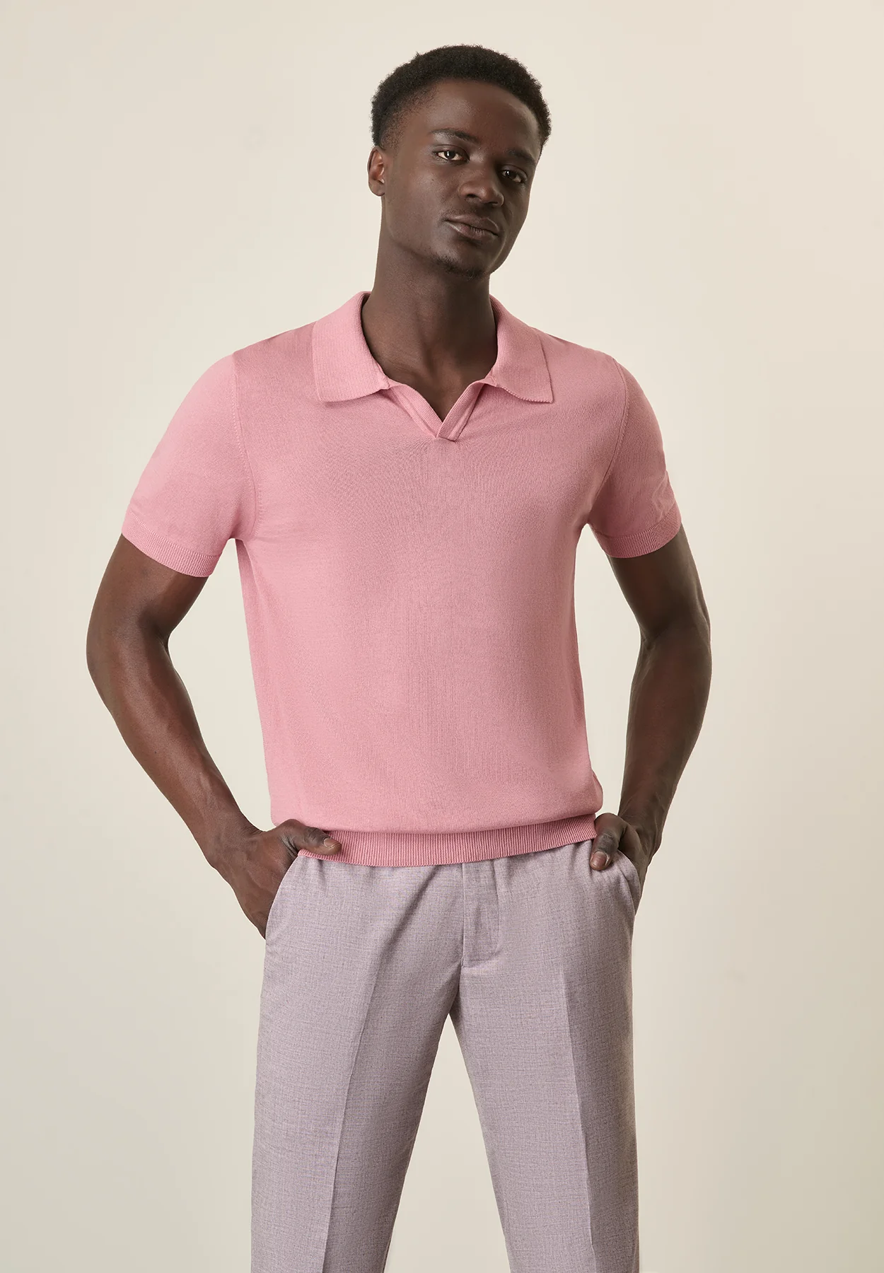 Polo derby rosa cotone tricot