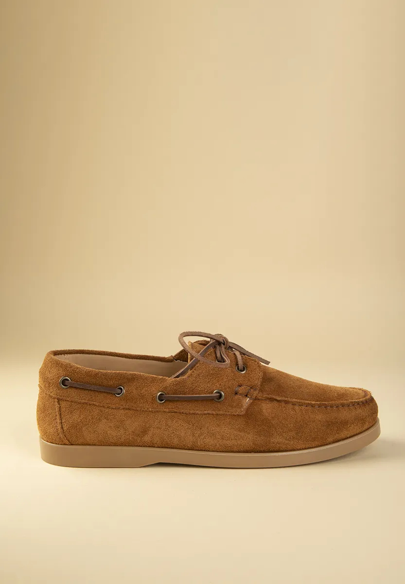 Mocassino barca cognac pelle scamosciata - Image 2