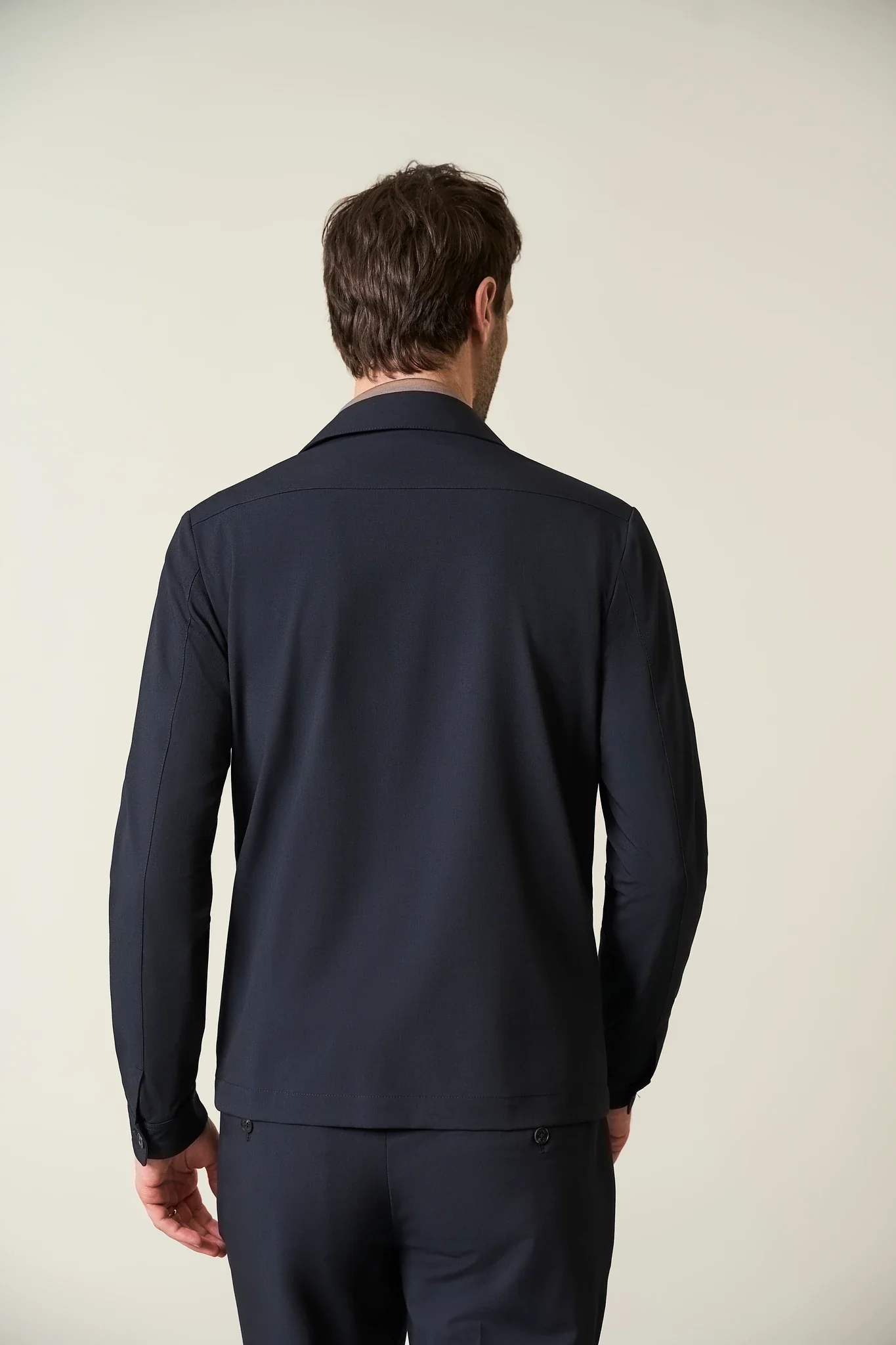 Overshirt tessuto tecnico blu navy - Image 5