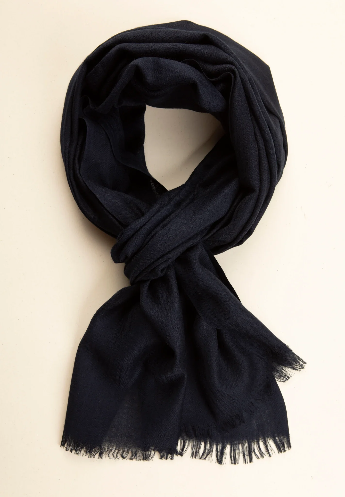 Sciarpa blu navy lana merinos unita