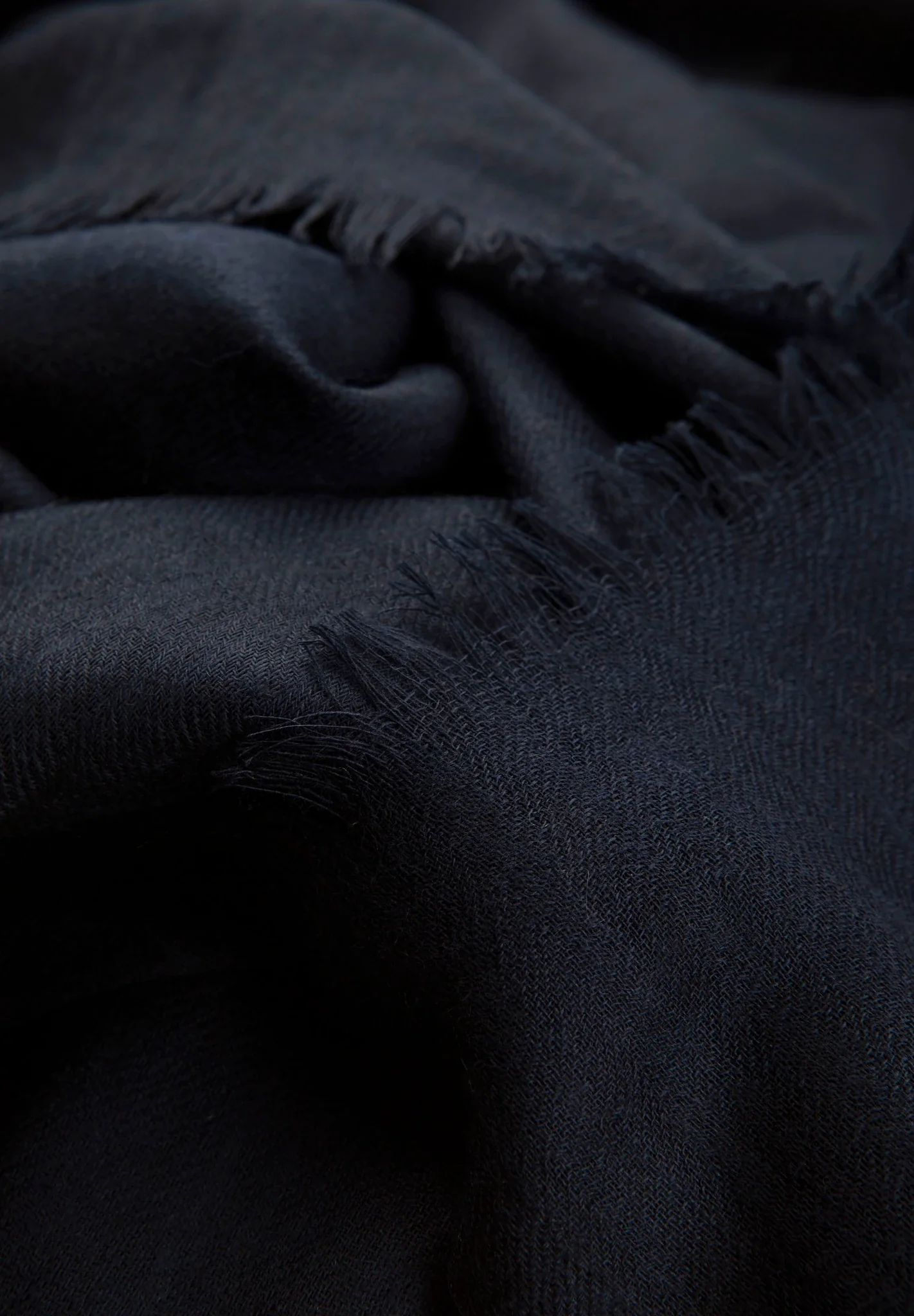 Sciarpa blu navy lana merinos unita - Image 2