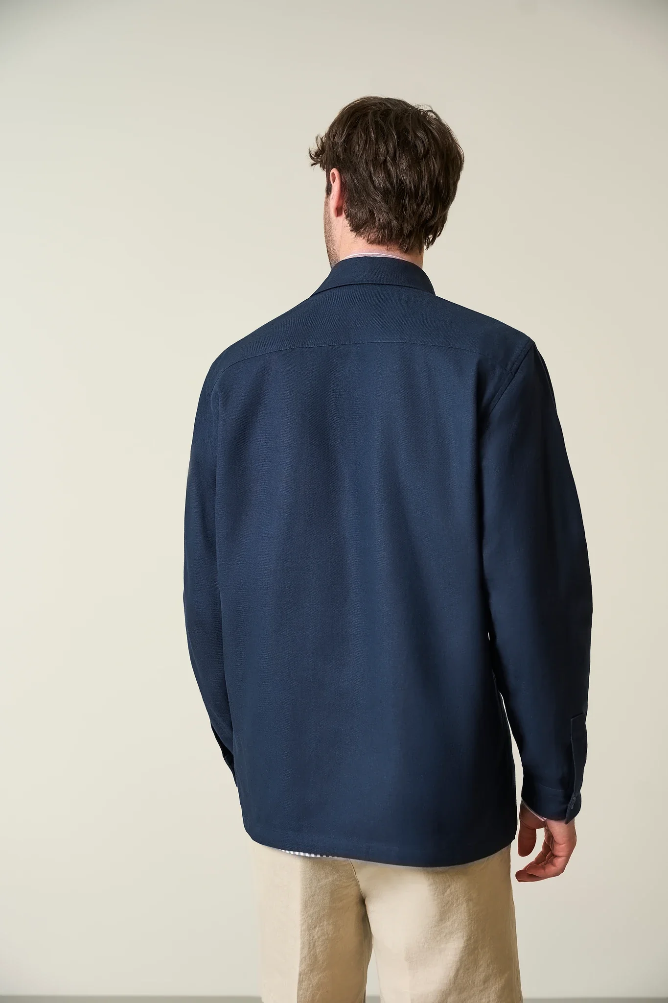Overjacket blu cotone lino resca - Image 5