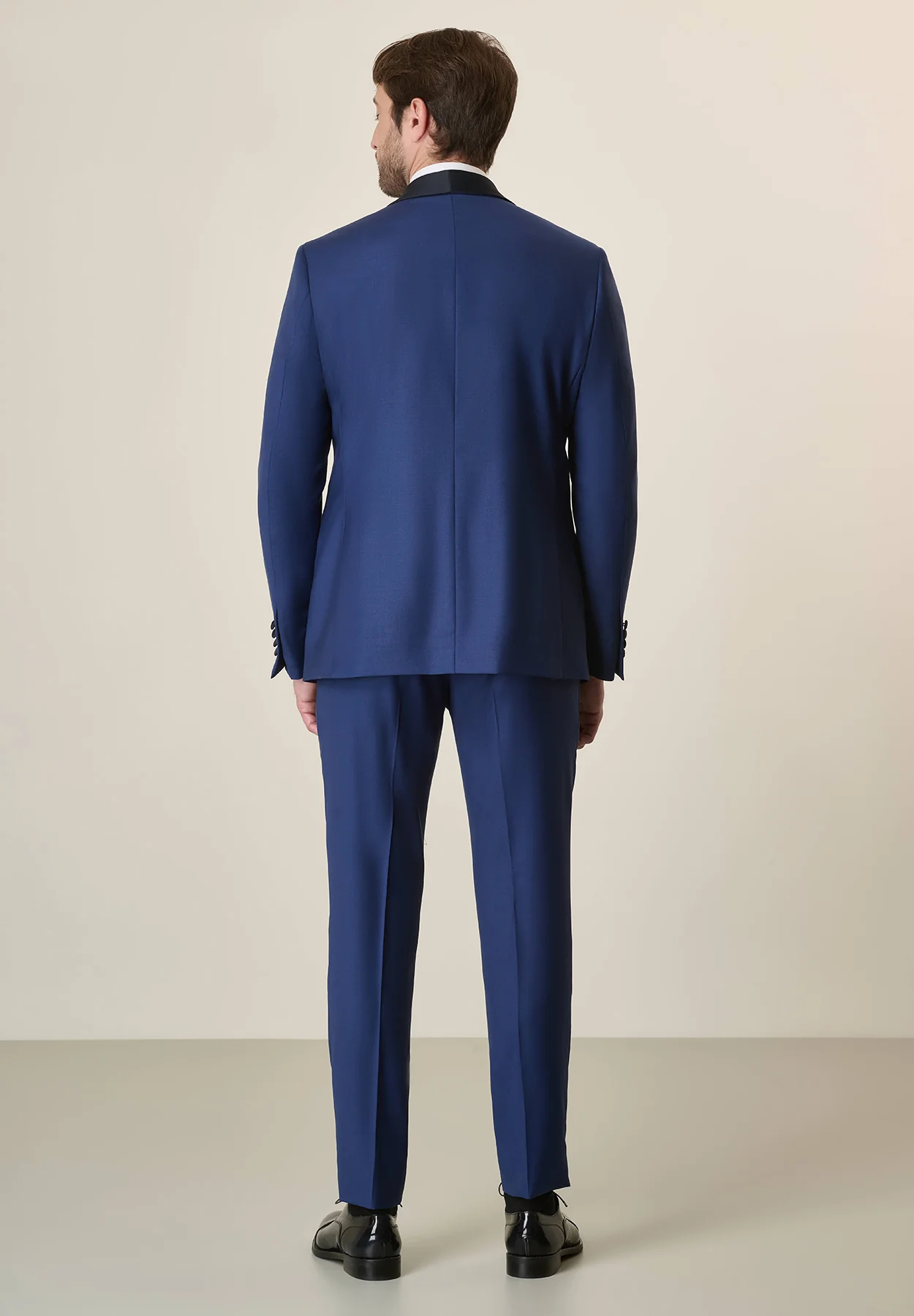 Smoking bluette collo scialle lana custom fit - Image 3