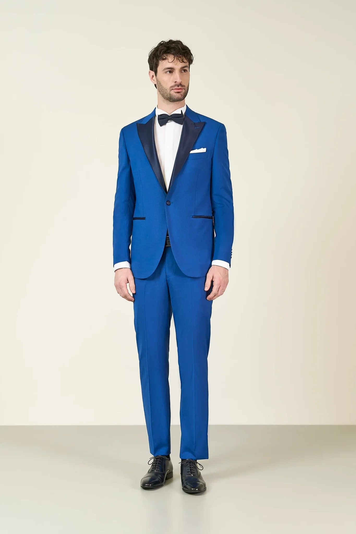 Smoking bluette lana stretch custom fit