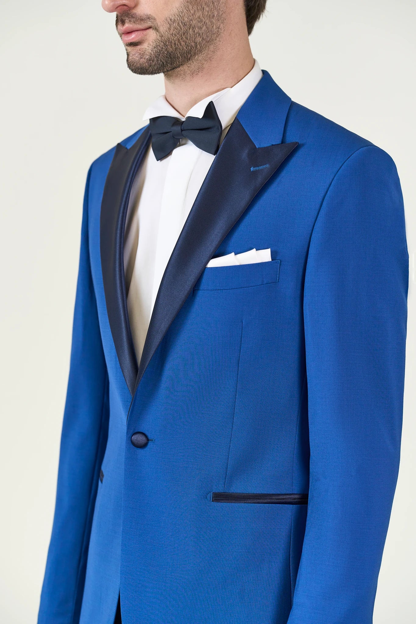 Smoking bluette lana stretch custom fit - Image 2