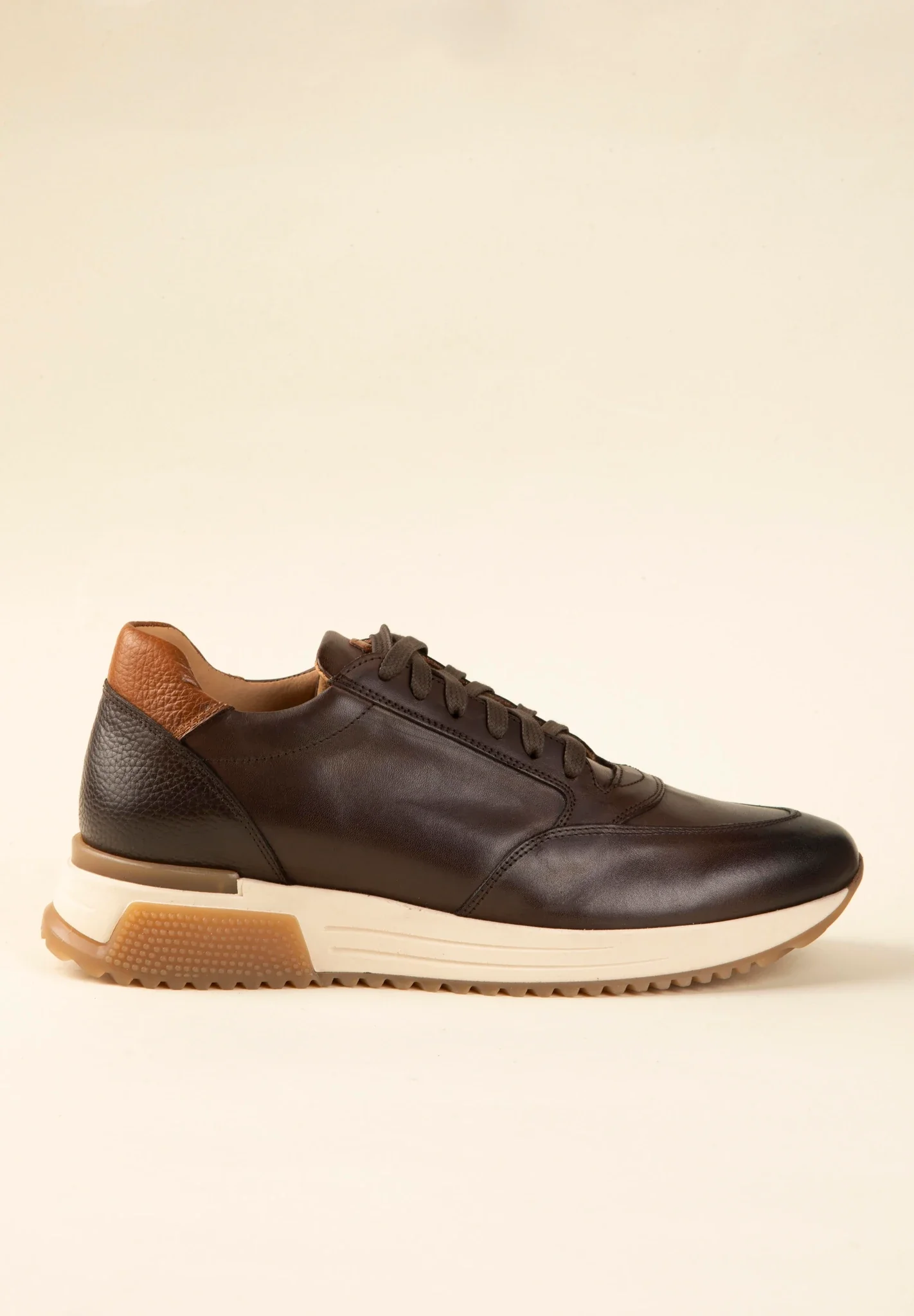 Sneaker marrone pelle stringata - Image 2