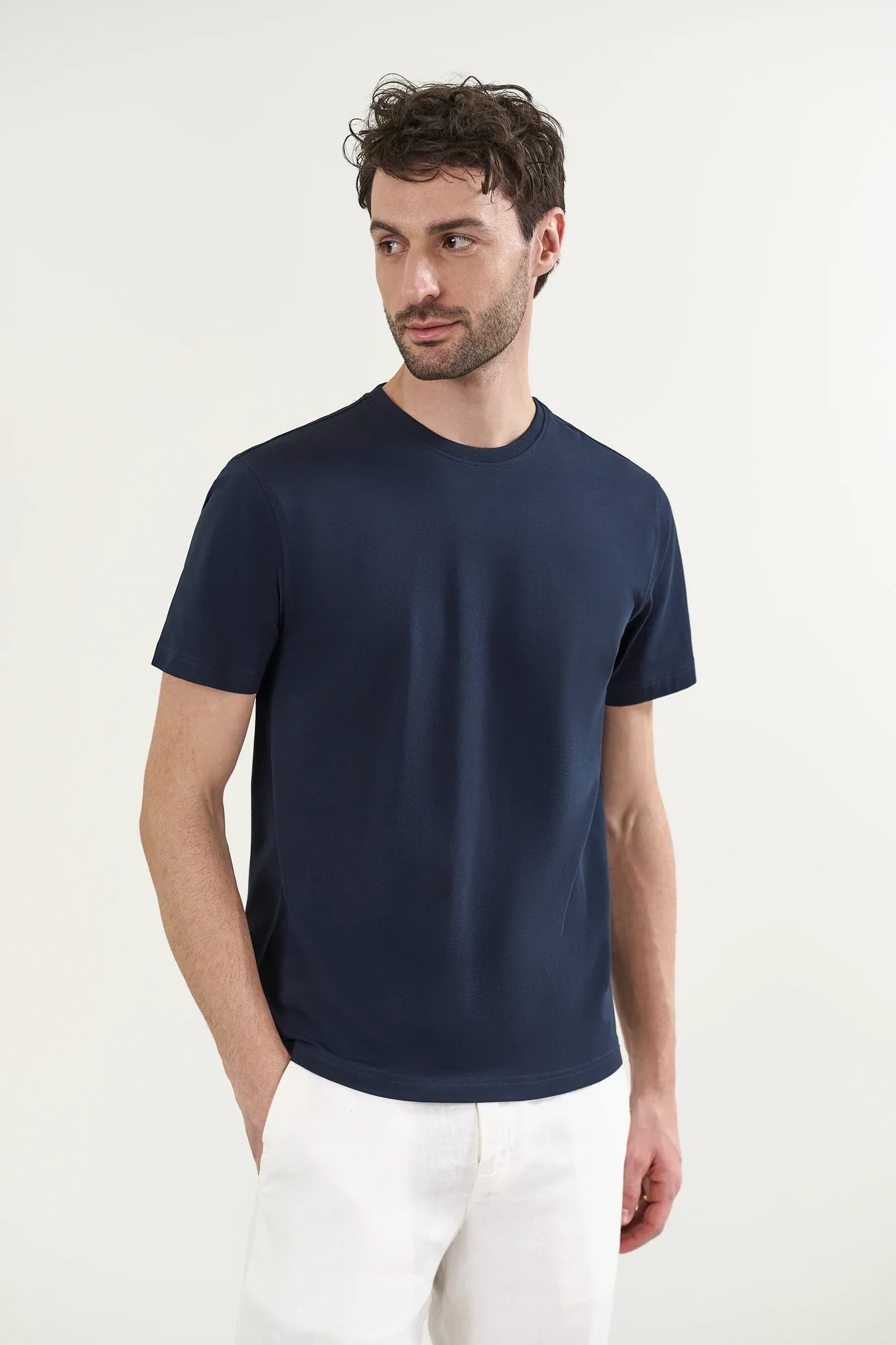 T-Shirt blu cotone B-Stretch