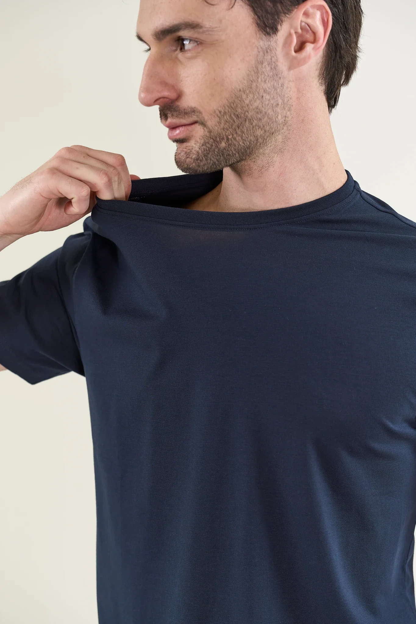 T-Shirt blu cotone B-Stretch - Image 2