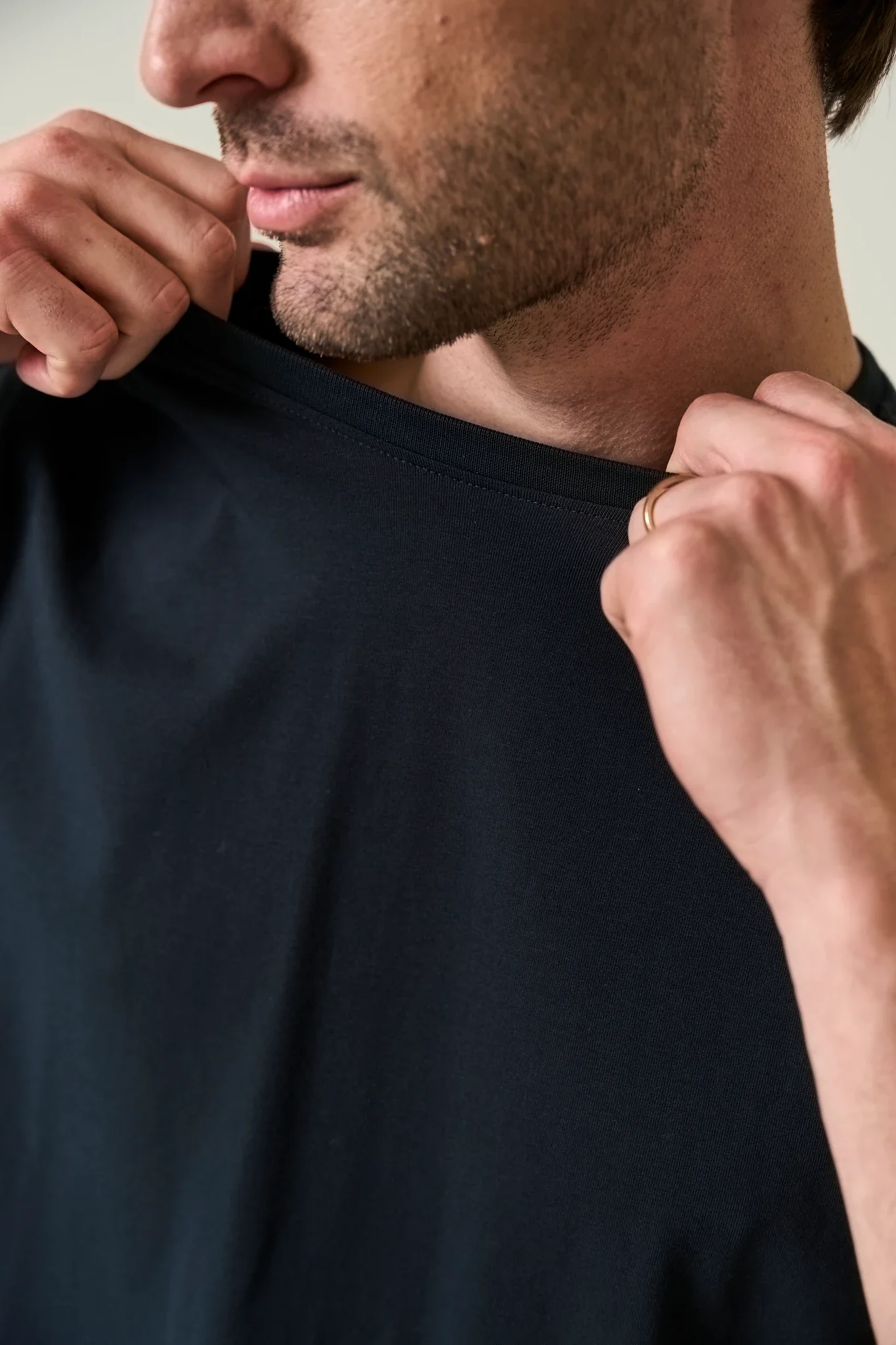 T-Shirt nero cotone B-Stretch - Image 2