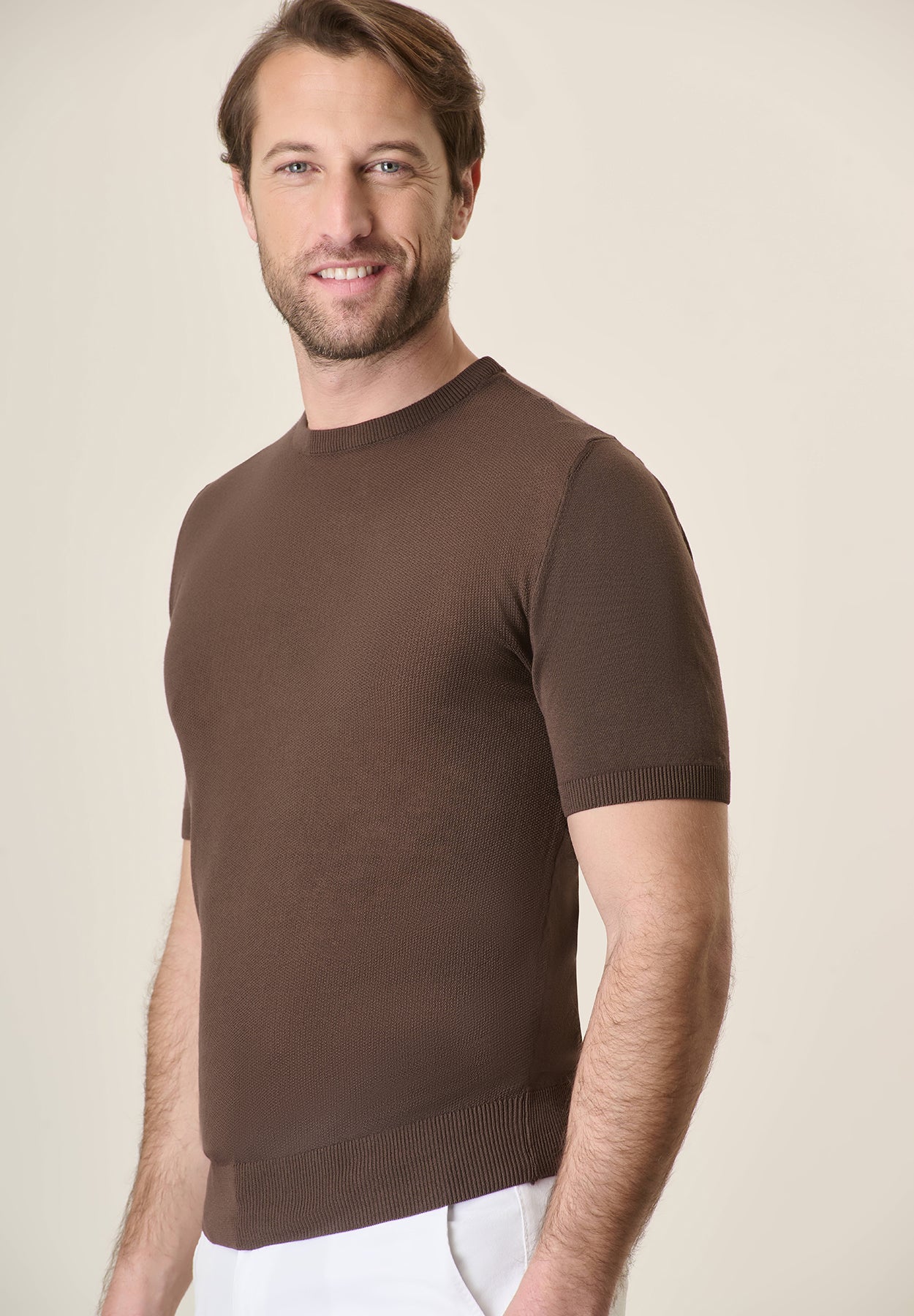 T-Shirt moro grana di riso cotone crepe - Image 2