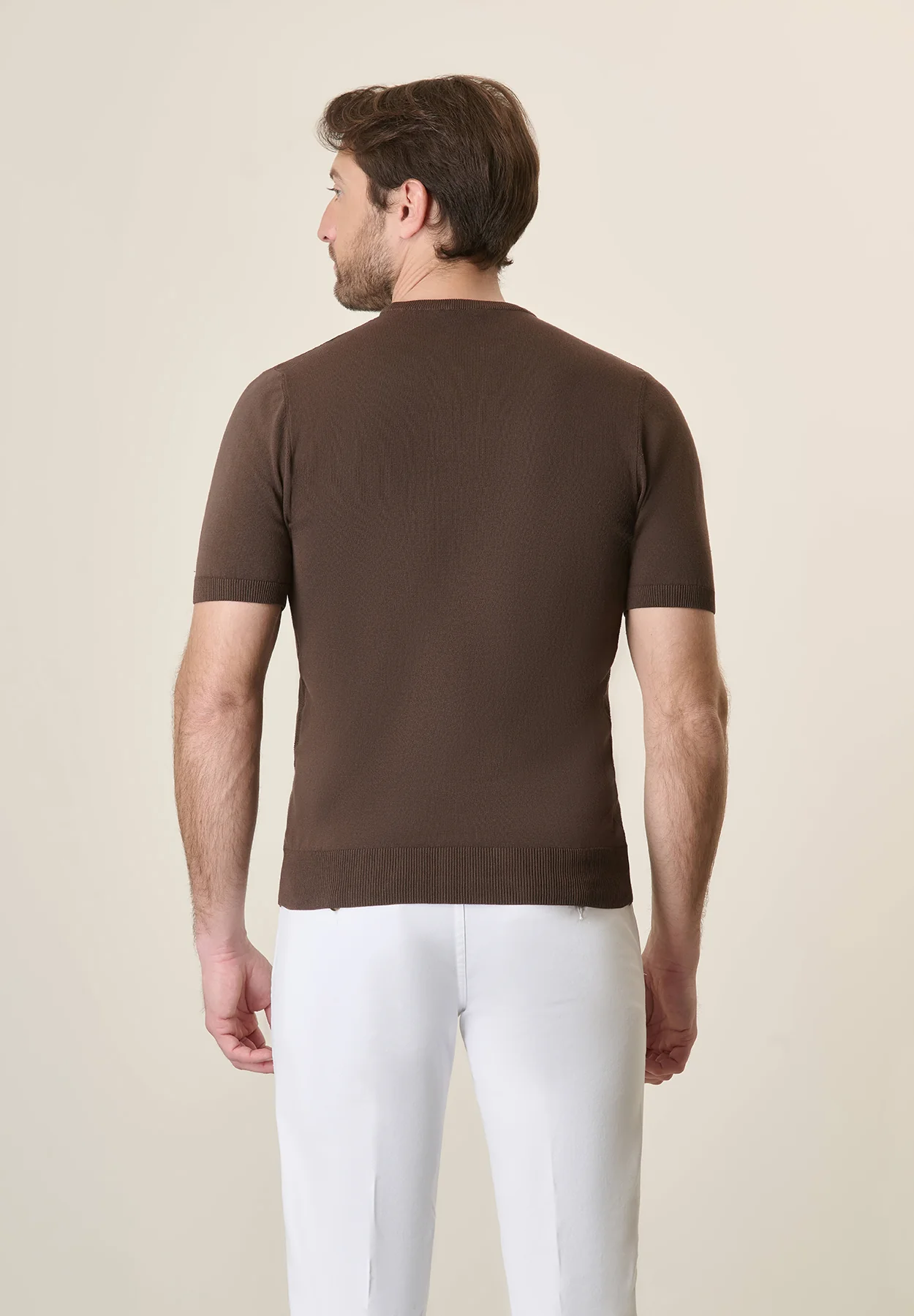 T-Shirt moro grana di riso cotone crepe - Image 3