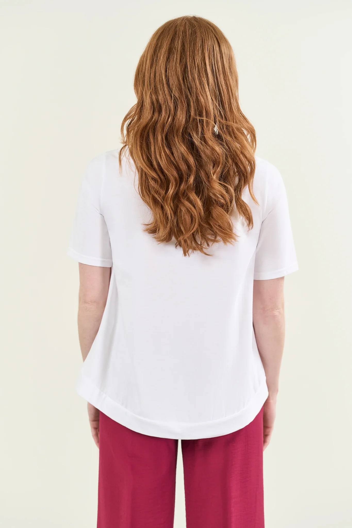 T-shirt bianco over cotone stretch - Image 4