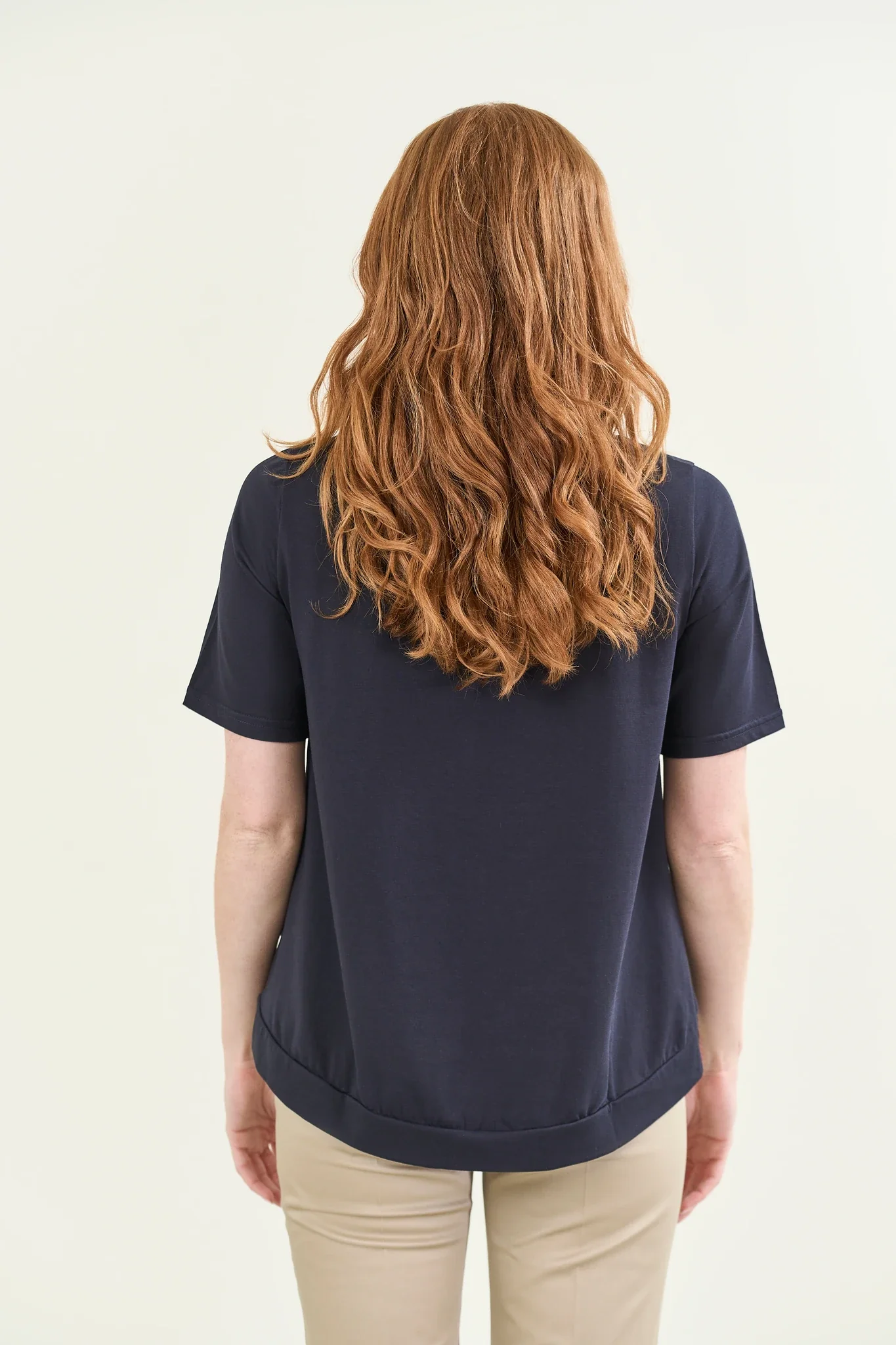 T-shirt blu over cotone stretch - Image 4