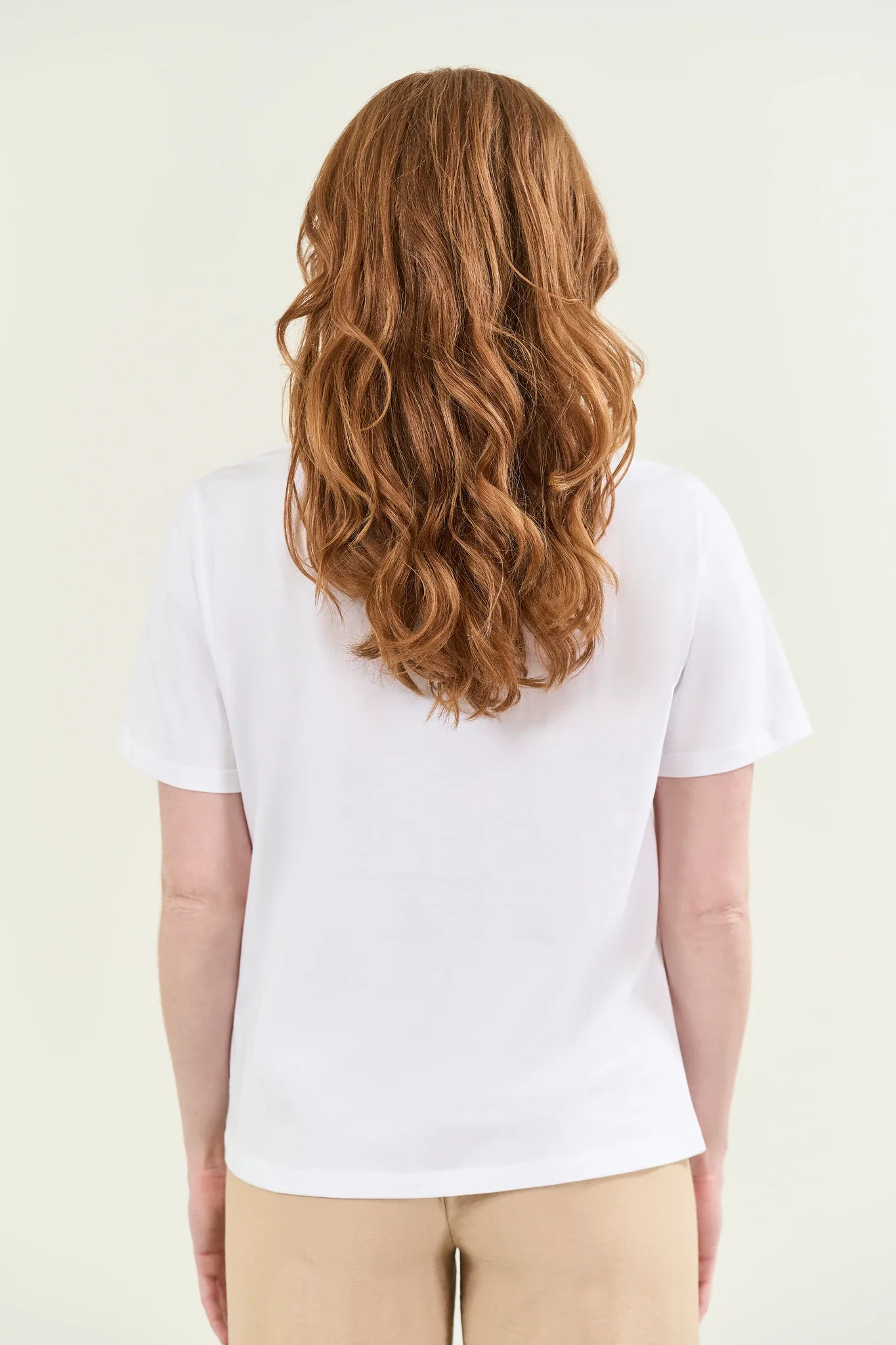 T-Shirt bianca pizzicata cotone stretch - Image 4