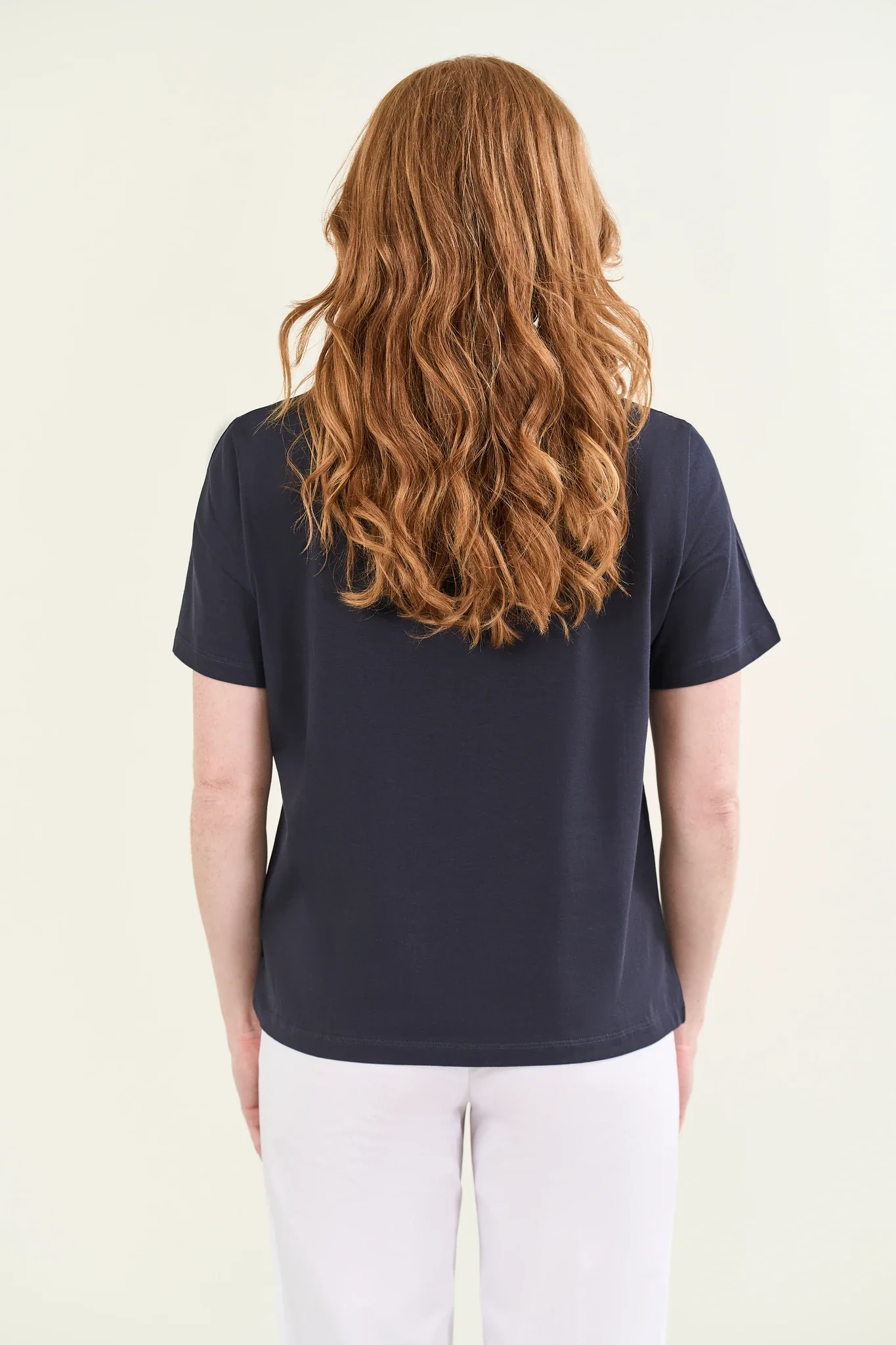 T-Shirt blu pizzicata cotone stretch - Image 4