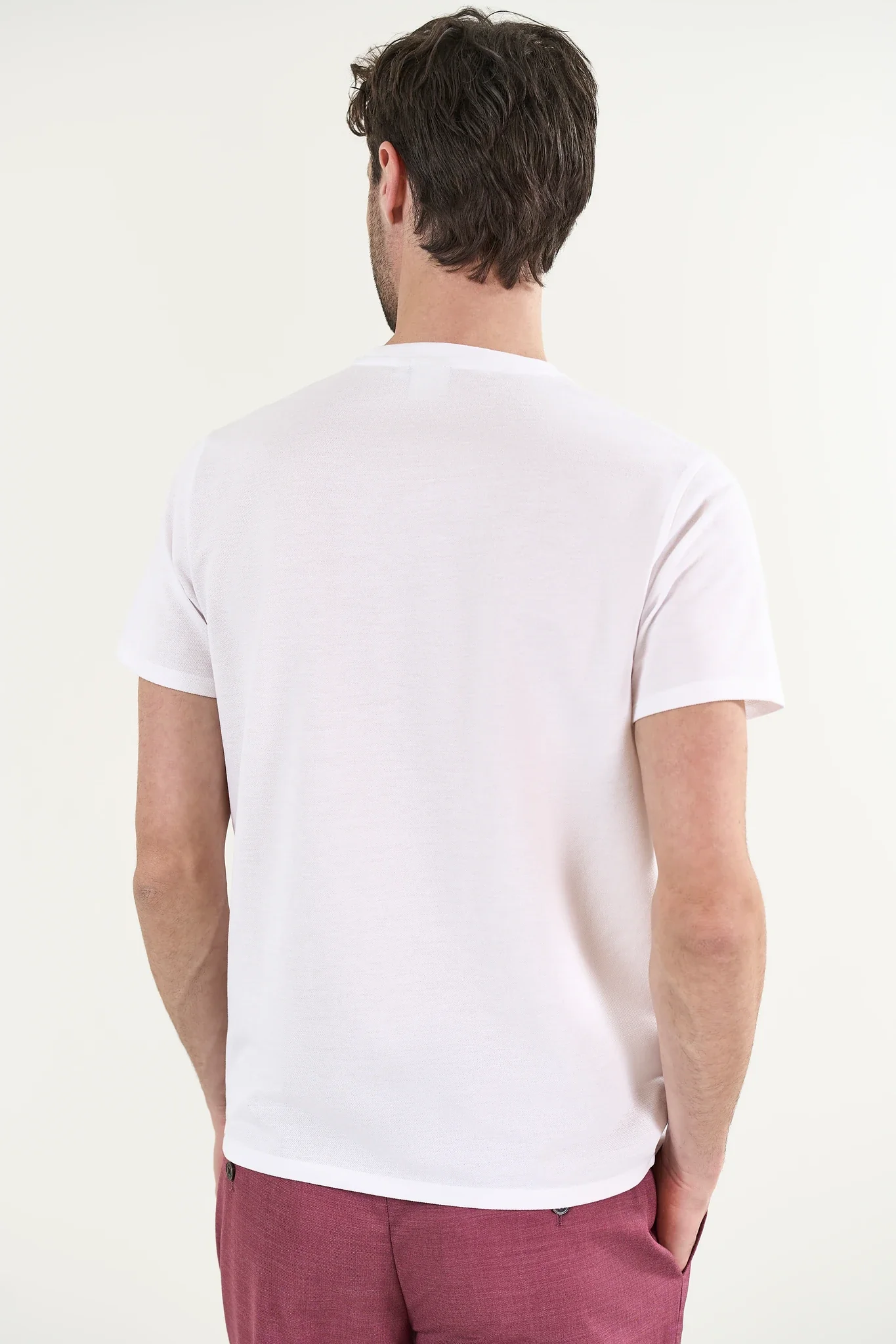 T-Shirt bianco piquet misto cotone - Image 4