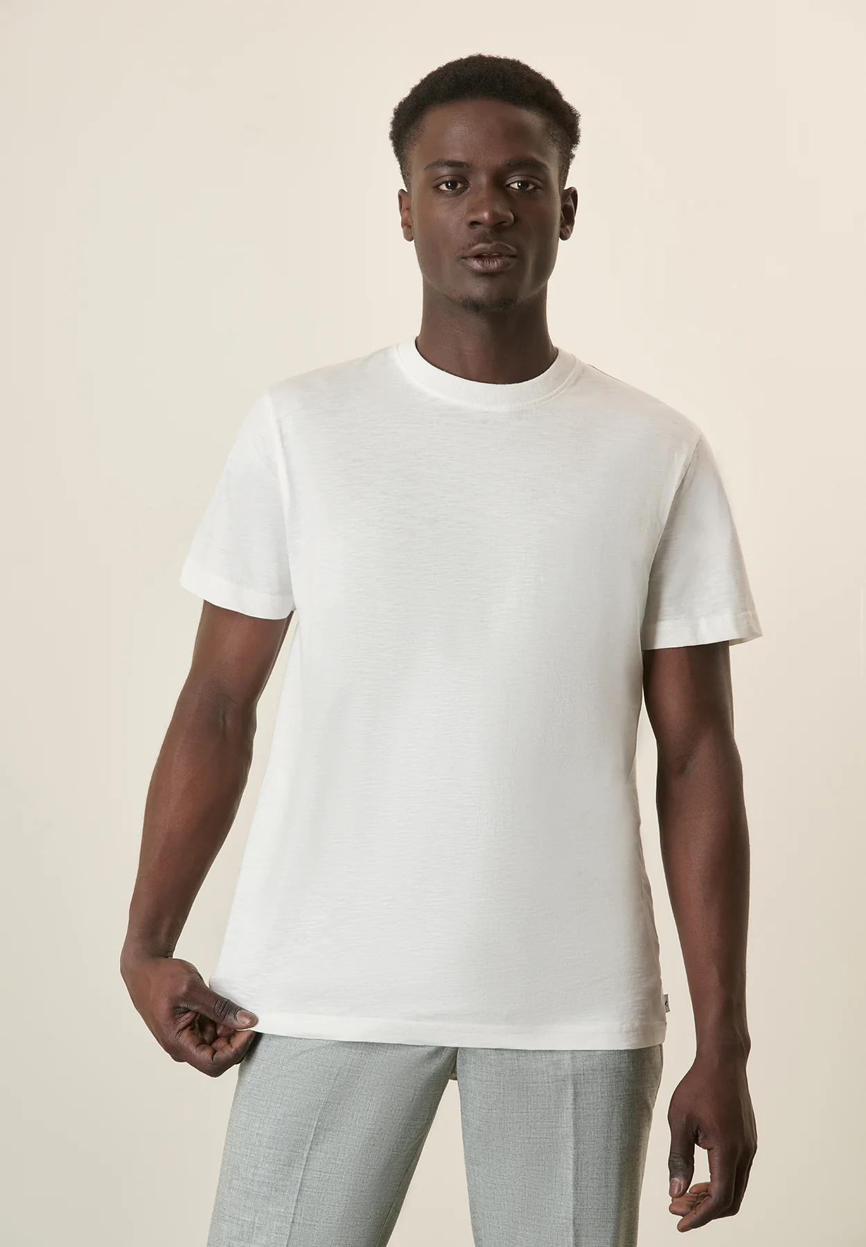 T-Shirt ecrù slub cotone