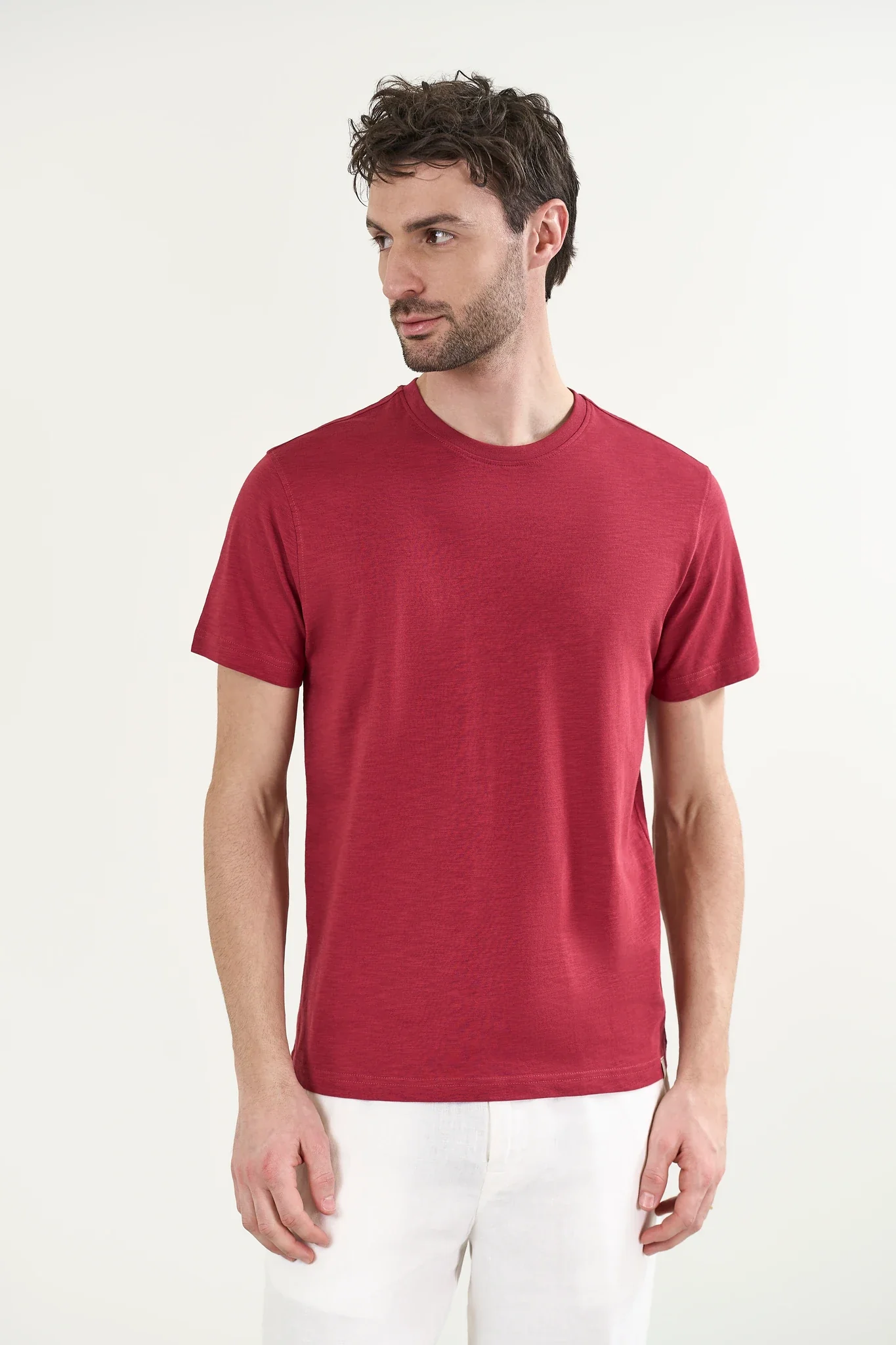 T-Shirt bordeaux cotone slub
