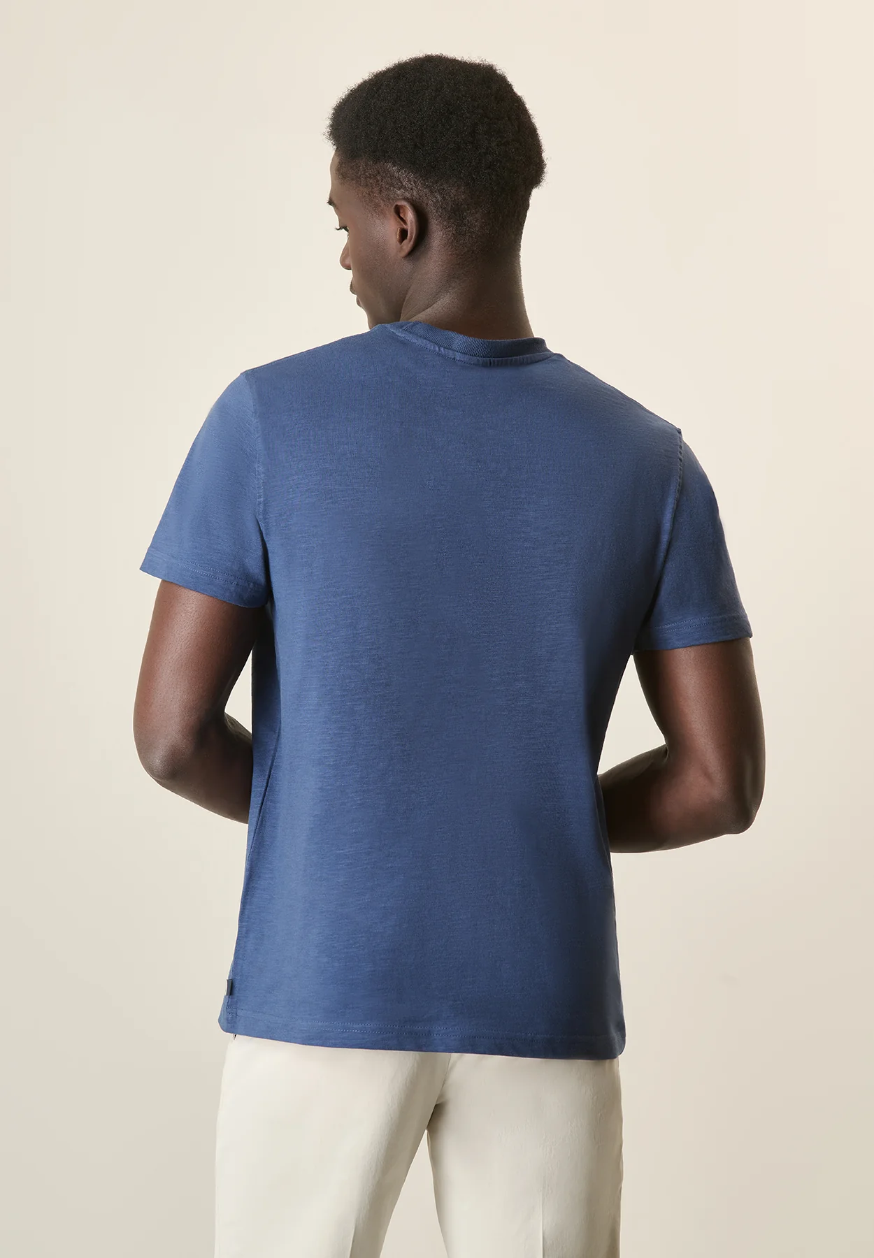 T-Shirt indaco slub cotone - Image 3