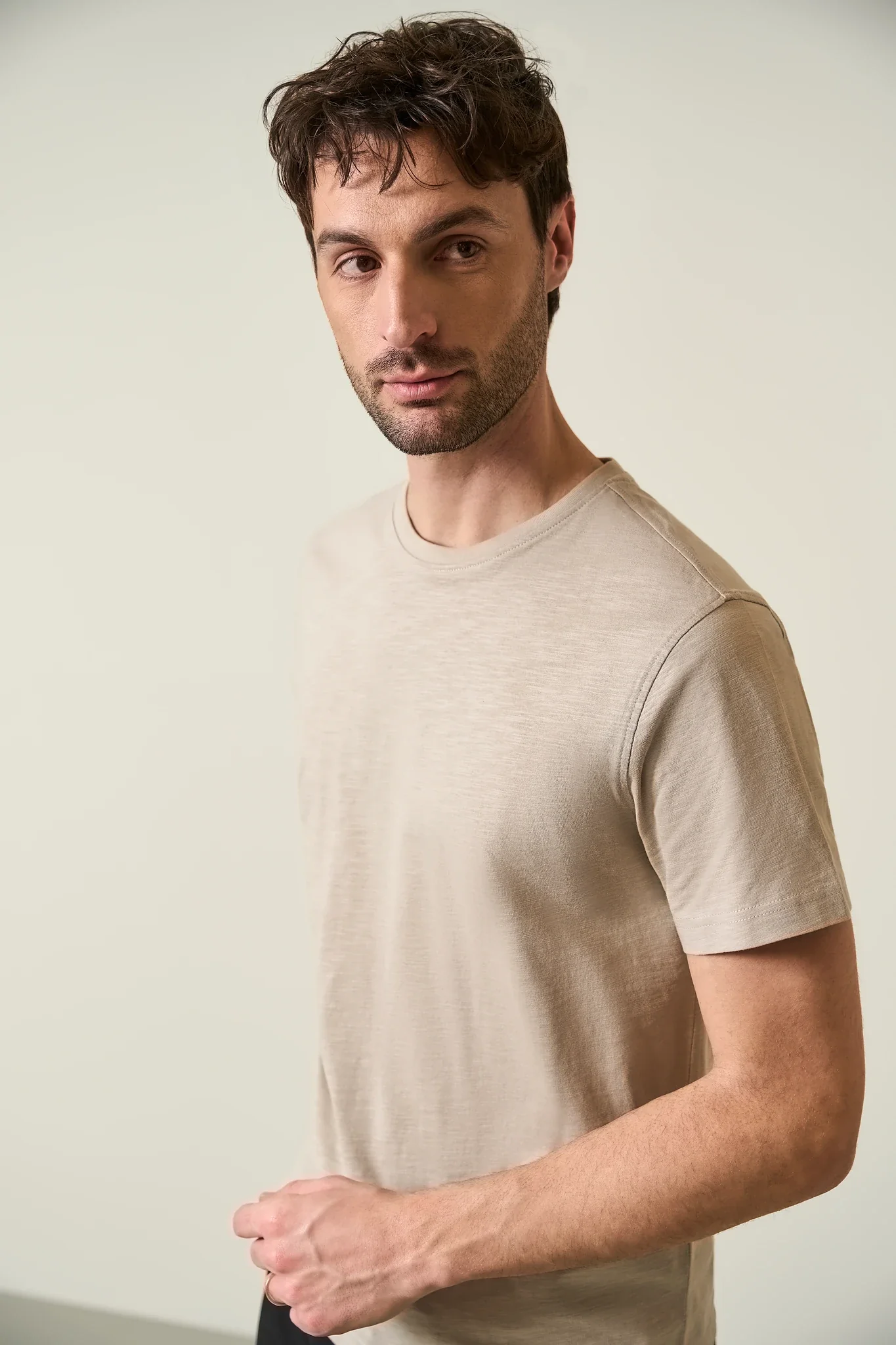 T-Shirt sabbia cotone slub - Image 2