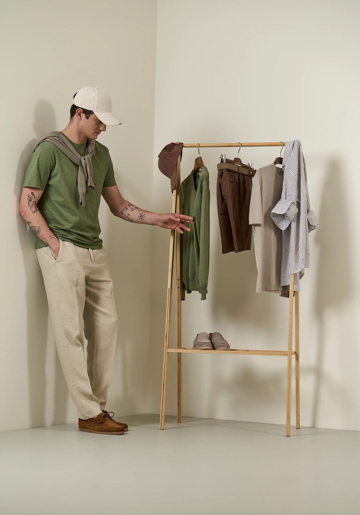 T-Shirt verde cotone slub - Image 2