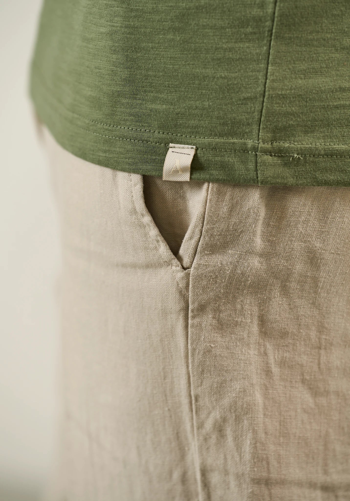 T-Shirt verde cotone slub - Image 4
