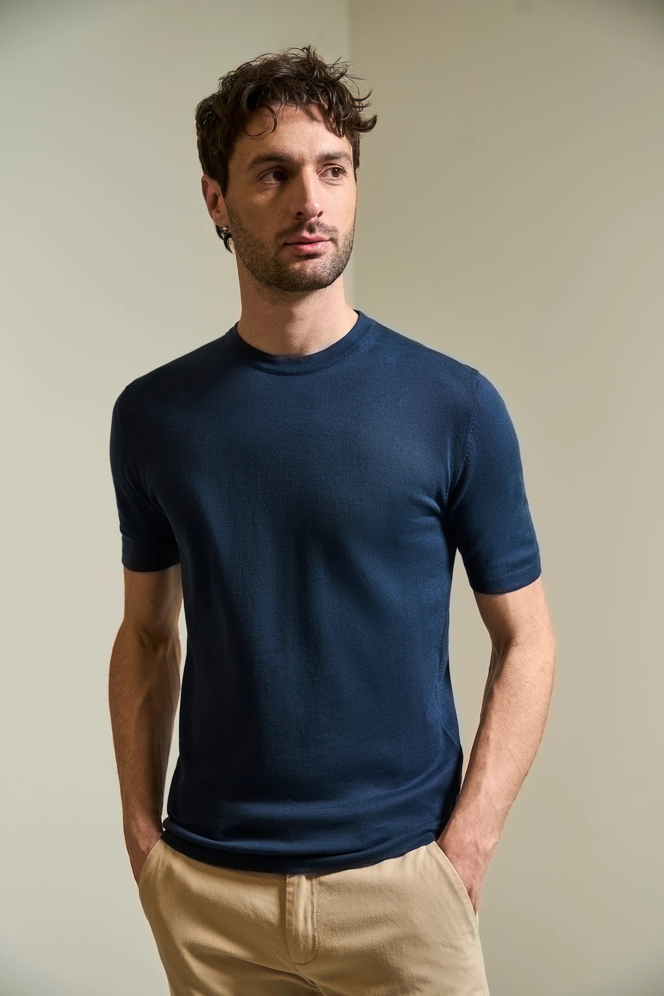 T-Shirt blu cotone tricotina