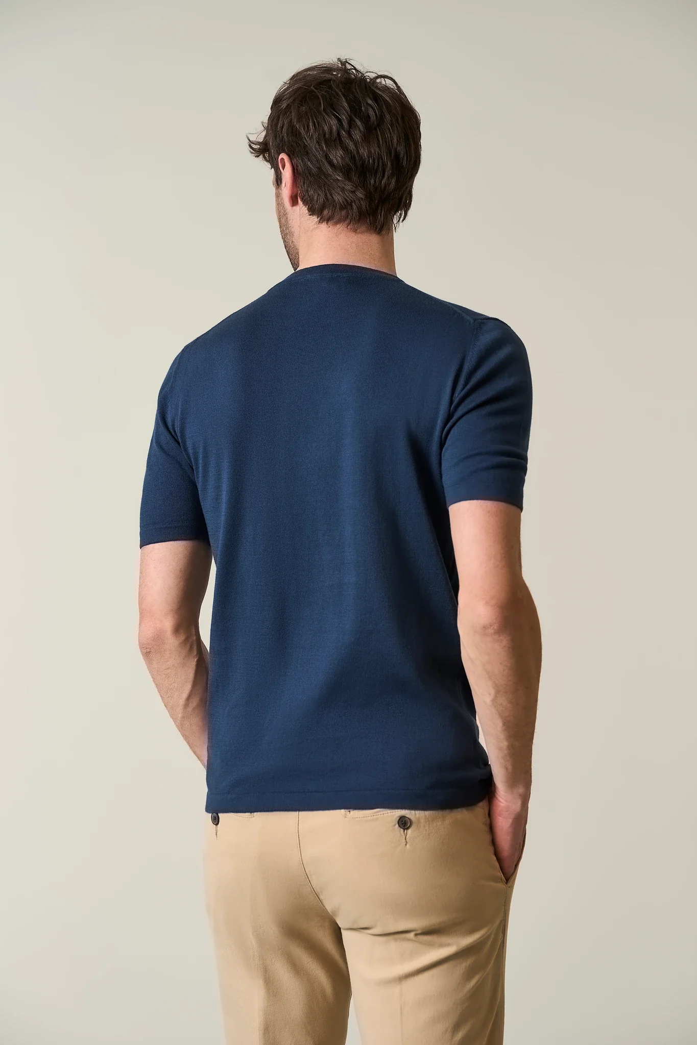 T-Shirt blu cotone tricotina - Image 4